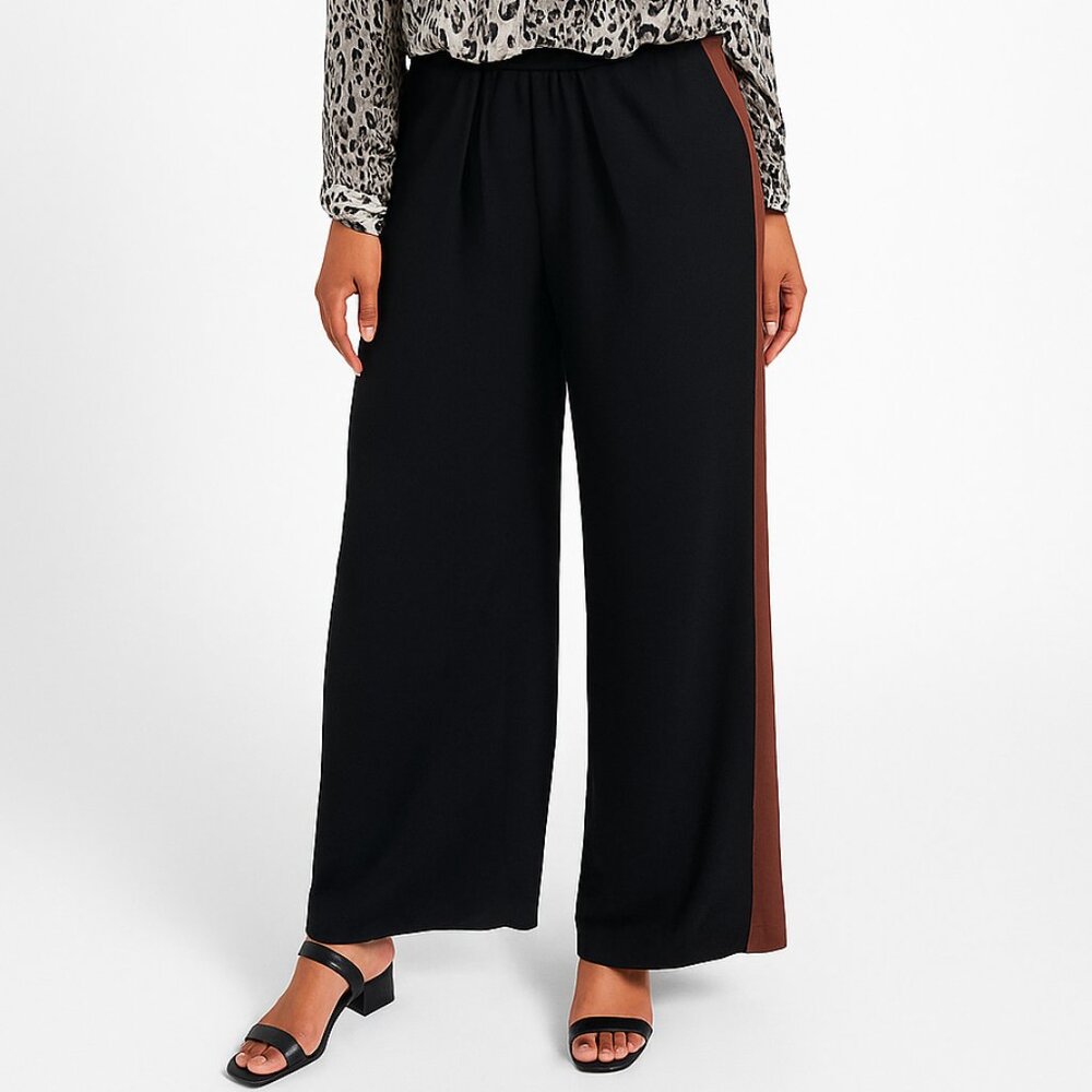 Clover Canyon Pull-On Wide Leg Trousers with Side Stripe